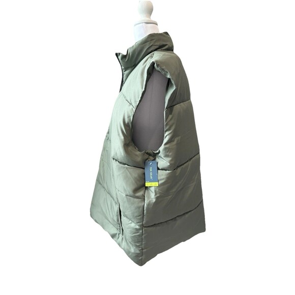 New Men’s Big & Tall Tek Gear Insulated Puffer Vest Size XXL Tall Green Olive - Picture 3 of 10
